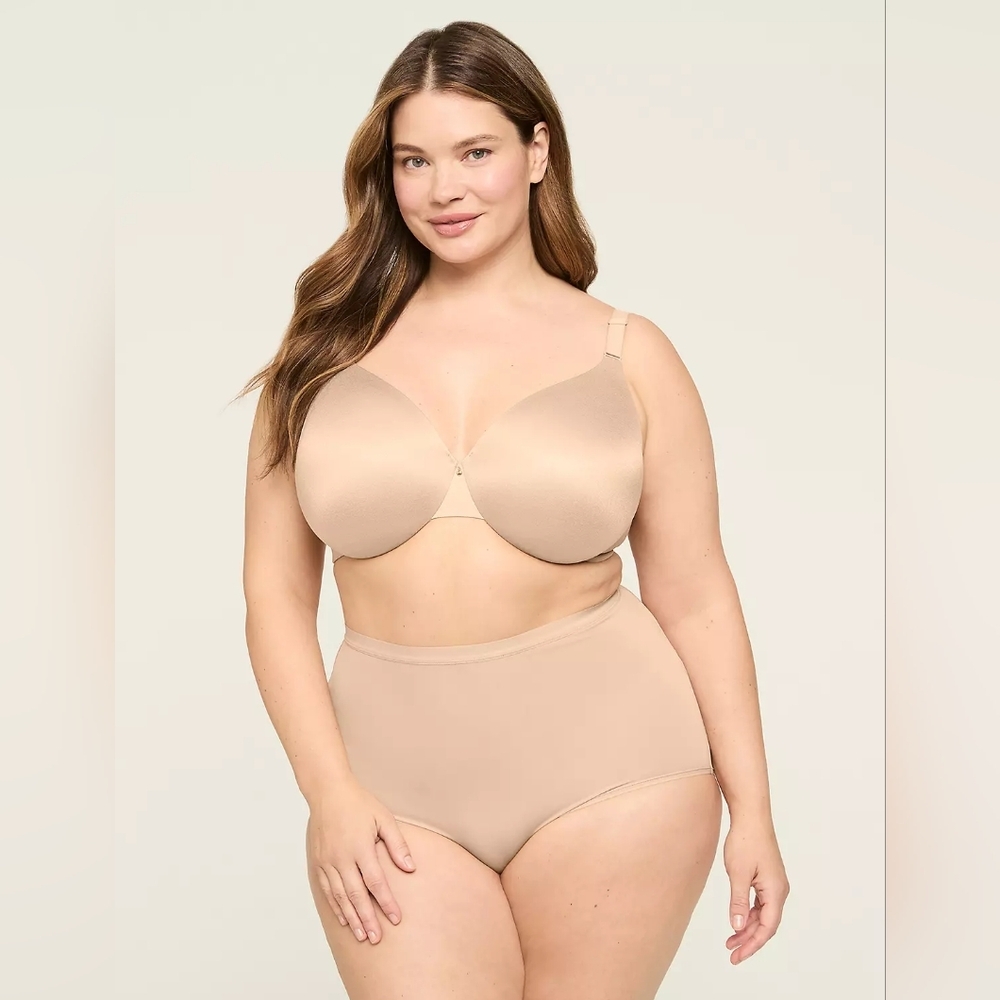Cacique Invisible Backsmoother Lightly Lined Full Coverage Bra tan Nude 42H WL56